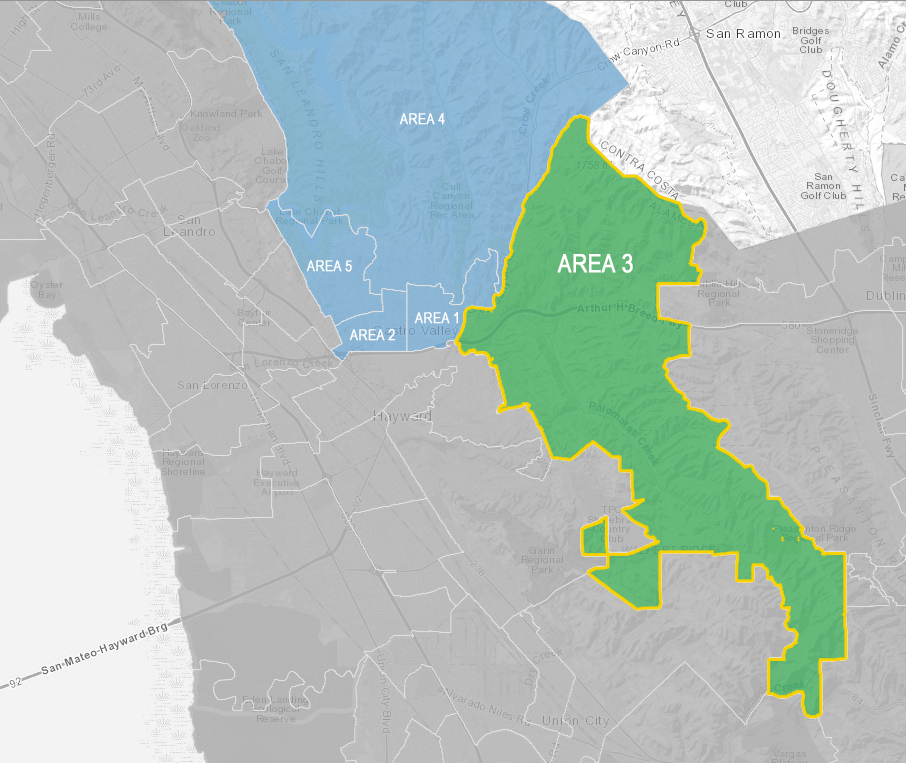 Map of CVUSD trustee areas 1-5
